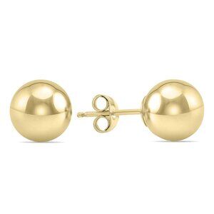 8mm 14K Yellow Gold Filled Round Ball Earrings